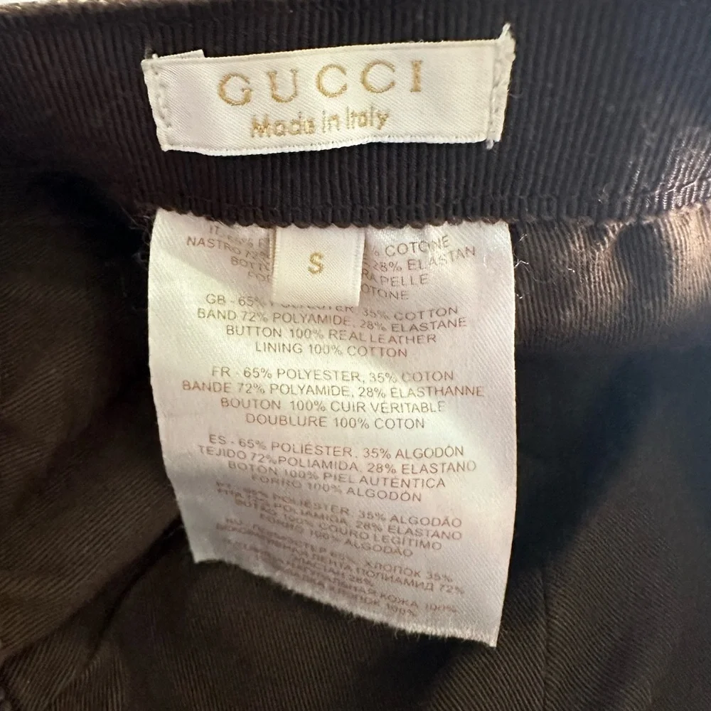 GUCCI Children Kids GG Cap Beige‎ Blue Monogram Canvas Baseball Hat small